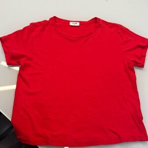 Re/Done Classic Crewneck Short Sleeve Tee in Red